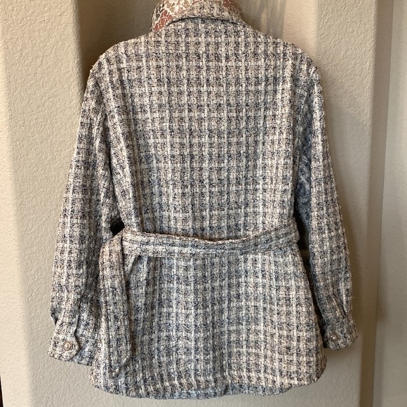 LAUNDRY BY SHELLI SEGAL Tweed Belted Jacket Size L - Picture 5 of 8